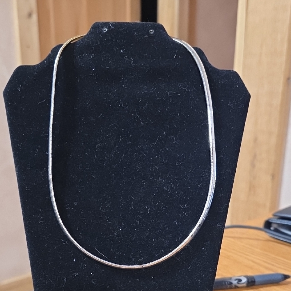 17" Silver Or Gold Reversible Necklace
